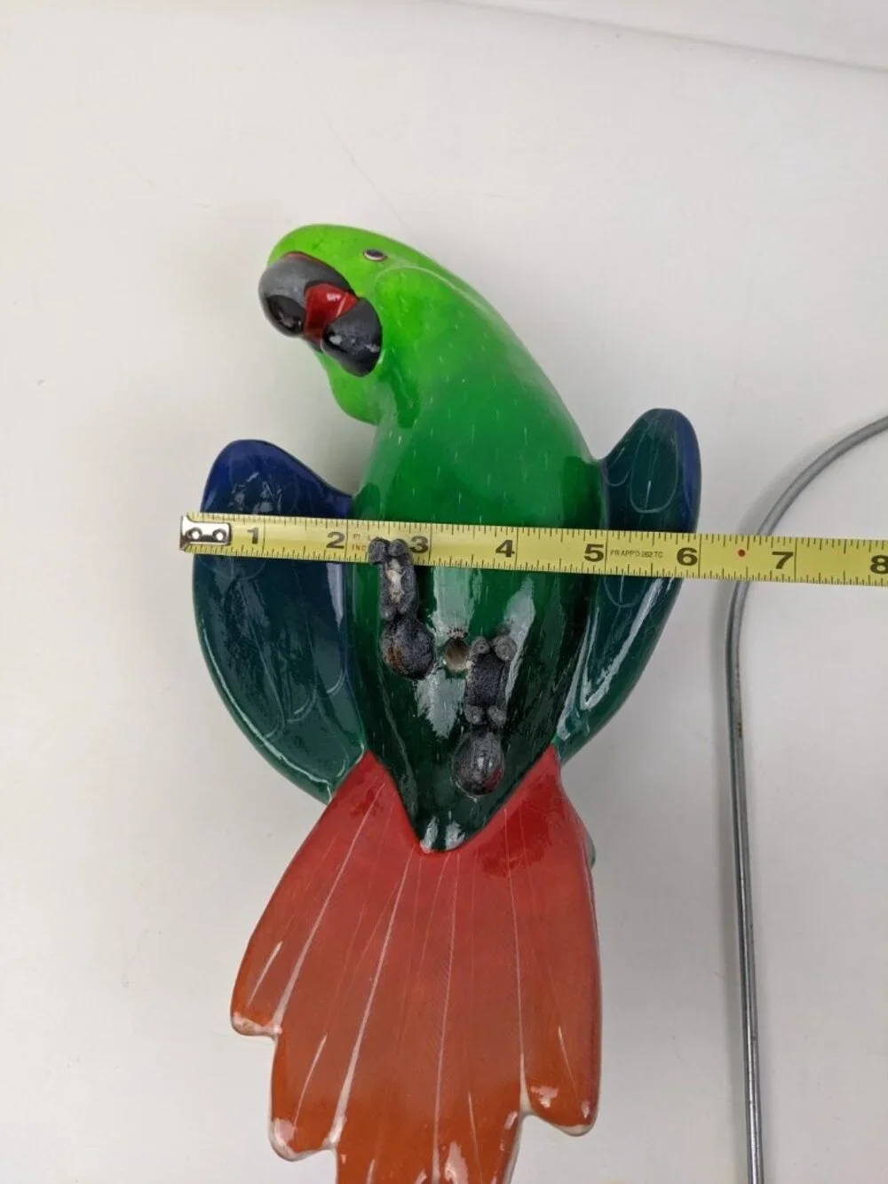 Vintage Ceramic Hand Painted Mexican Folk Art Hanging Parrot 12